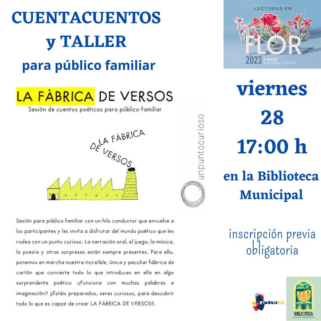 TODOS LOS MARTES, A LAS 17:00 HORAS: CUENTA-CUENTOS INFANTILES EN LA  BIBLIOTECA MUNICIPAL