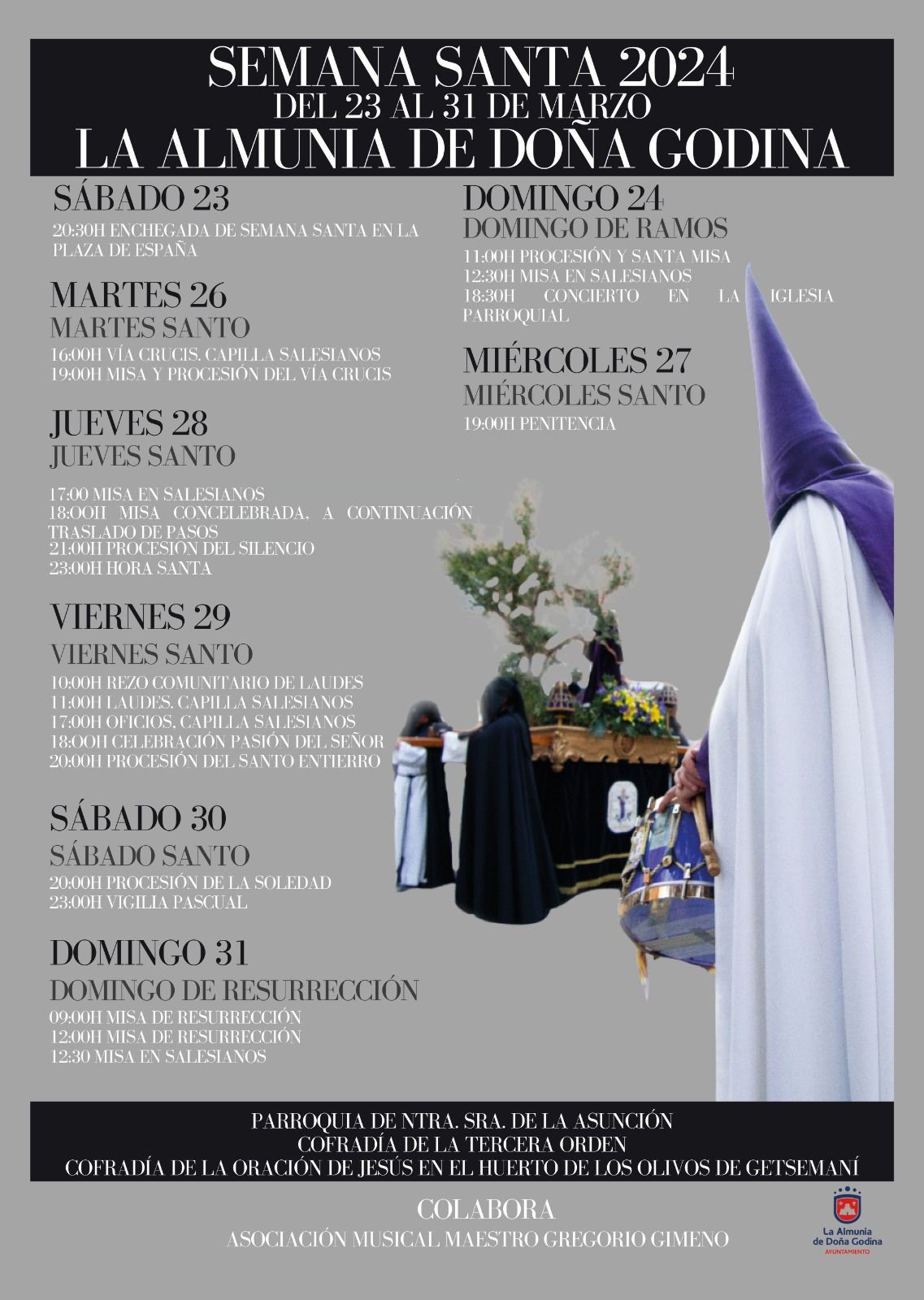Semana Santa 2024 en La Almunia - Del 23 al 31 de Marzo