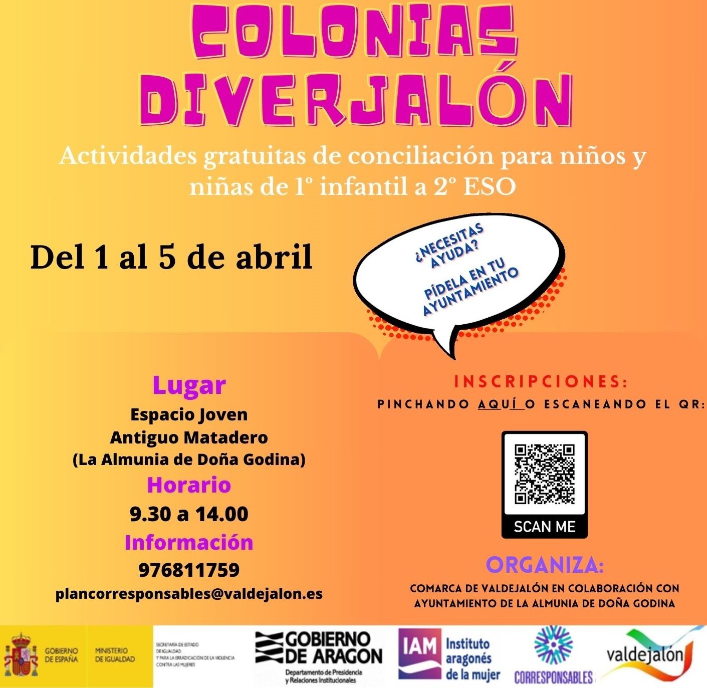 COLONIAS DIVERJALÓN – Actividad de conciliación para niñas y niños en Semana Santa