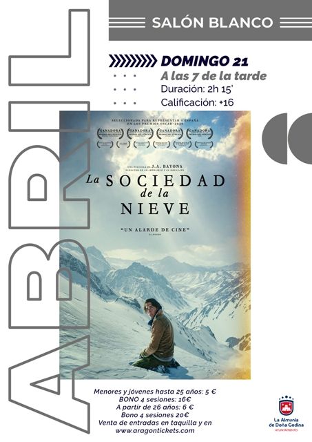 “La sociedad de la nieve” – Domingo de Cine en el Salón Blanco